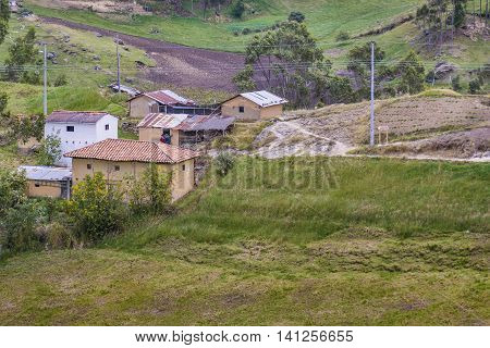 Andean Town Landscape Scene Azuay Ecuador