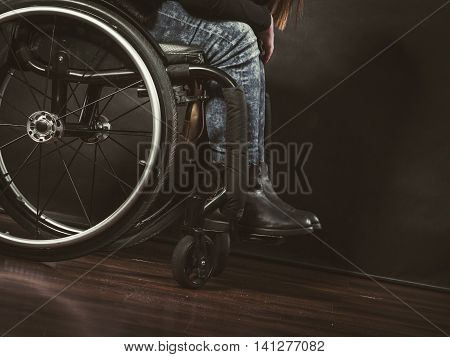 Legs Of Disabled Person.