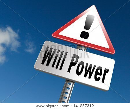 Will power of the mind or self dicipline or determination control thoughts 3D illustration
