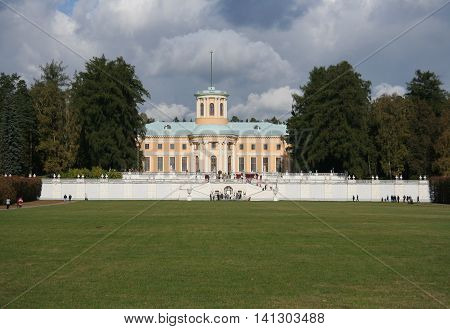 Famous palace of Museum-Estate Arhangelskoe near Moscow in Russia