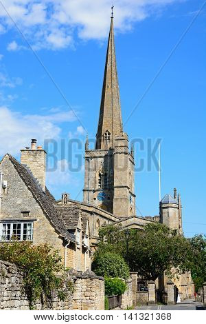 BURFORD, UNITED KINGDOM - JULY 20, 2016 - View of St John the Baptist church Burford Oxfordshire England UK Western Europe, July 20, 2016.