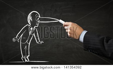 Business concept chalk drawing . Mixed media