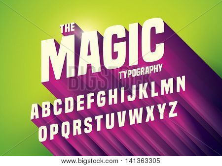 Vector of abstract embossed font and alphabet