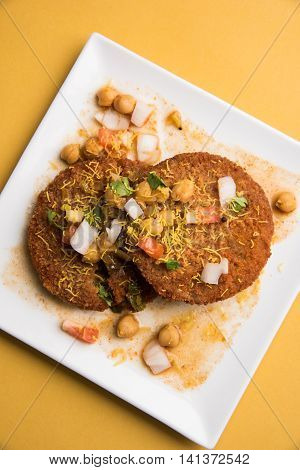 Aloo Tikki  or cutlet or aalu patties - A north Indian snack made of boiled potatoes and various spices