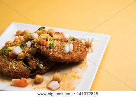 Aloo Tikki  or cutlet or aalu patties - A north Indian snack made of boiled potatoes and various spices