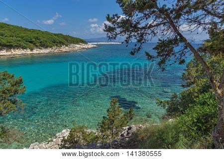 amazing seascape of Emblisi Fiskardo Beach, Kefalonia, Ionian islands, Greece