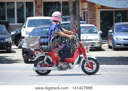 CHIANGMAI THAILAND -JULY 27 2016: Private Old Honda chaly Motorcycle. On road no.1001 8 km from Chiangmai Business Area.