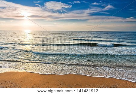 easy to surf on a sandy shore and the sun