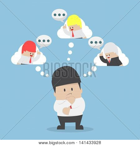 Businessman Is Considering About His Colleague Advices