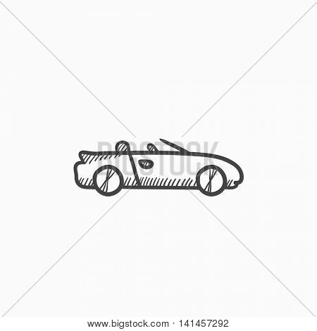 Convertible car vector sketch icon isolated on background. Hand drawn Convertible car icon. Convertible car sketch icon for infographic, website or app.