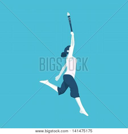 illustration of a girl torchbearer in vector format eps10