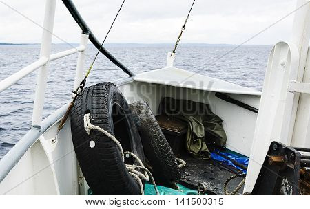 Small ship nose front view with equipment