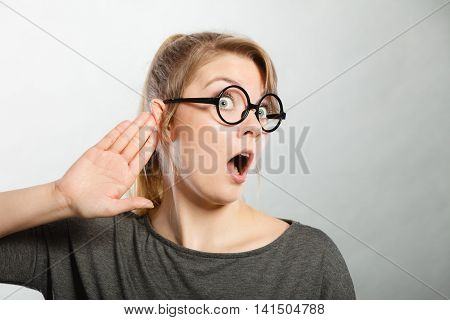 Gossiping Shocked Girl Portrait.