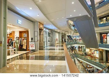 SHENZHEN, CHINA - FEBRUARY 05, 2016: inside of KK Mall in Shenzhen. Shenzhen has excellent shopping choices and offers tourists great shopping opportunities.
