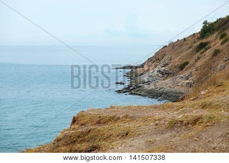 Scene of mountain cape at Khao Laem Ya Mu Ko Samet National Park in Rayong Thailand.