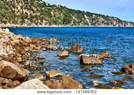 Rocky seaside of Punta Brava. Catalonia Spain