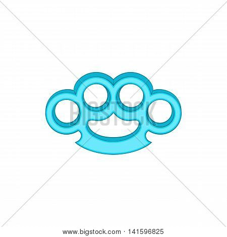 Brass knuckles icon in cartoon style on a white background