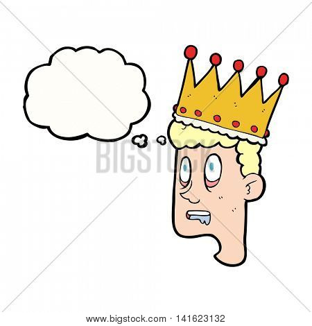 freehand drawn thought bubble cartoon idiot prince
