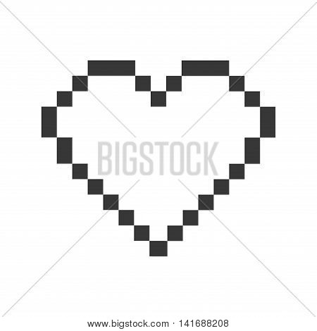 heart pixel love romatic passion icon. Isolated and flat illustration. Vector graphic