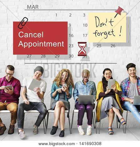 Cancel Appointment Note Calendar Planner Concept