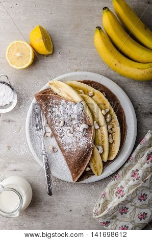 Chocolate Crepes With Banana