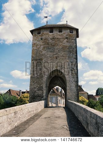 Orthez old bridge in the french pyrenees