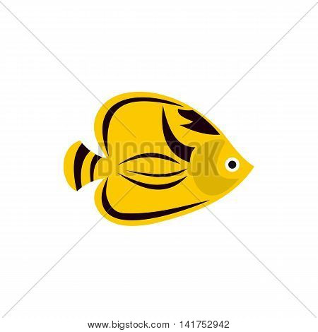 Chaetodon fasciatus icon in flat style on a white background