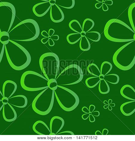 Vector seamless background with light green flowers