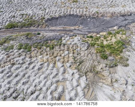 View Landfill Bird's-eye View. Landfill For Waste Storage. View From Above.