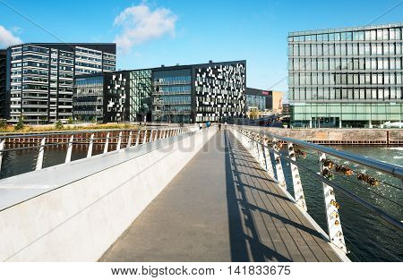 Copenhagen Denmark - July 20 2015: The modern architectures of the Island Brygge quarter