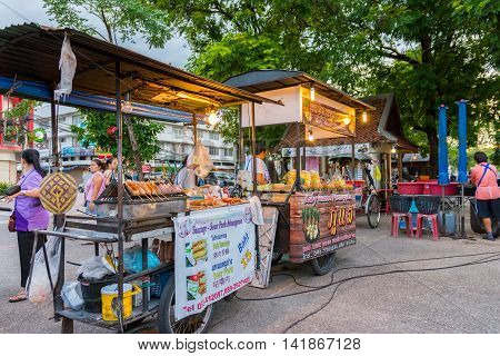 Koh Samui, Thailand - Jun 29, 2016. Fresh street food in Koh Samui, Thailand
