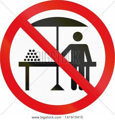 Road Sign Used In The African Country Of Botswana - Hawkers Prohibited