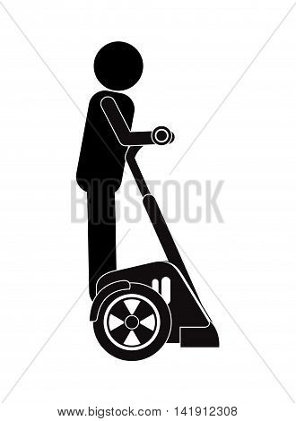 flat design person on segway transport icon vector illustration