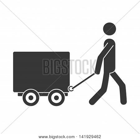 courier box whee , isolated flat icon design