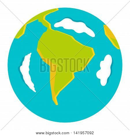 Globe earth icon planet map symbol vector illustration. Education globe toy icon and graphic sphere. Geography element globe icon tool isolated on white background