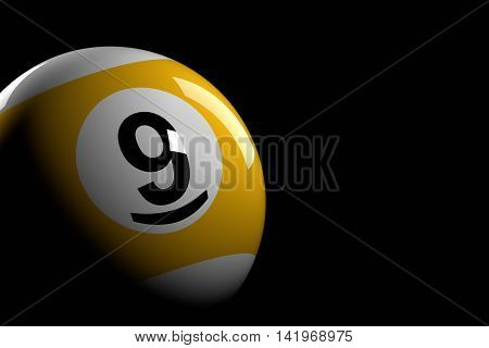 Pool Ball Number 9, 3D Rendering