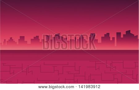 Landscape city for backrgounds game vector illustration