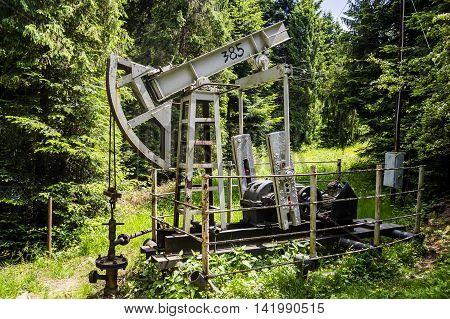 old oil pump at Schidnica L'viv region Ukraine