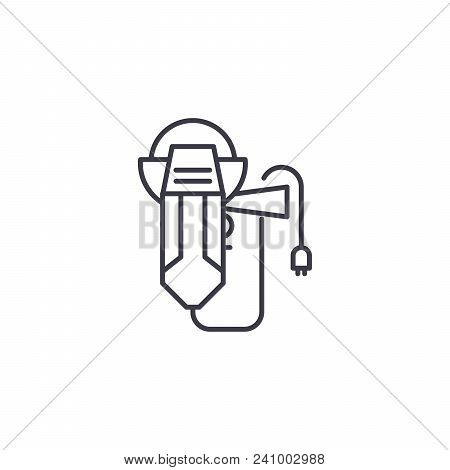 Angle-drive Grinder Line Icon, Vector Illustration. Angle-drive Grinder Linear Concept Sign.