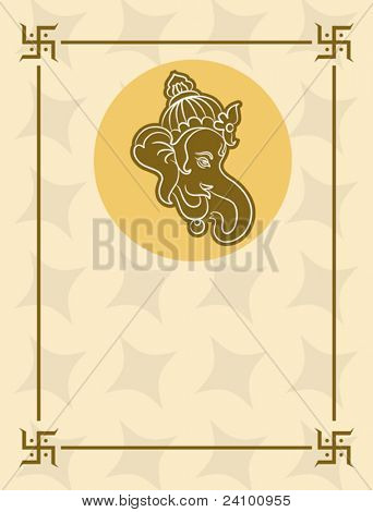 Diseño de tarjeta Diwalli Ganesha