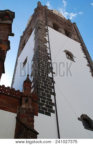 Tower Of The Cathedral Of Funchal (portuguese: Catedral Da Se Do Funchal) In The City Of Funchal, Ma