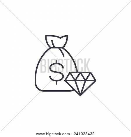 Commodity Exchange Game Line Icon, Vector Illustration. Commodity Exchange Game Linear Concept Sign.