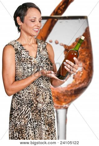 Frau mit Wein