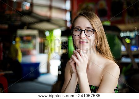 Tourist In Local Restaurant Bangkok