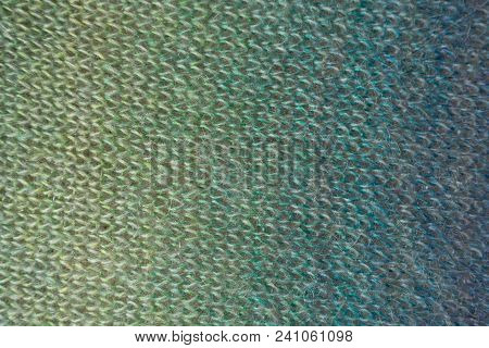 Knitwork In Shades Of Green And Blue From Above