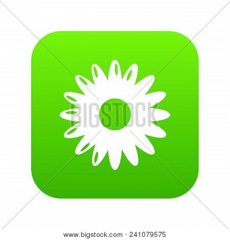 Honey Flower Icon Green Vector Isolated On White Background