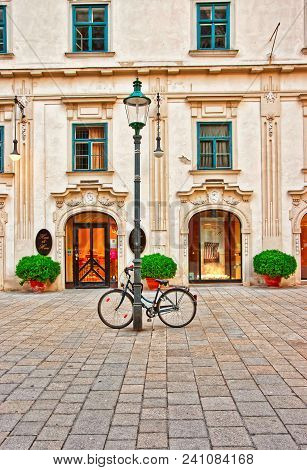 Vienna, Austria - August 31, 2013: Bicycle In Stephansplatz In Vienna, Austria.