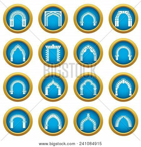 Arch Types Icons Set. Simple Illustration Of 16 Arch Types Vector Icons For Web