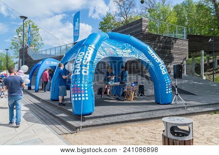 Olsztyn, Poland - May 1, 2018: Polish Radio Olsztyn At Ukiel Lake.