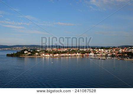View From The Water To Mugardos. Mugardos Is A City In The Province Of A Coruna In Galicia, Located 